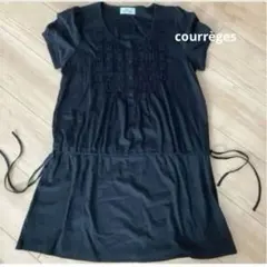 １３６　　courrèges ブラックフリルTシャツ 半袖　サイズ38のサムネイル