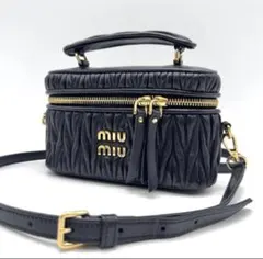 ミュウミュウ マテラッセ バニティ 2way ショルダーバッグ 5BH229 黒のサムネイル
