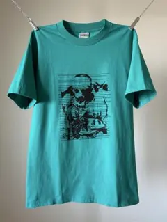 横山光輝 だまれ 漫画風キャラクター Tシャツ ミントグリーン Lサイズ 