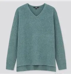 ユニクロ　スフレヤーン　サイドスリットVネックセーター　S