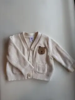 GAP アイボリー カーディガン クマ刺繍