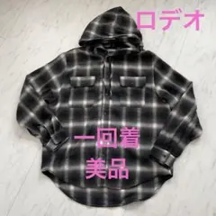 RODEO CROWNS フード付きフランネルシャツ