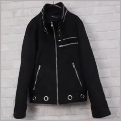【Devil'n Bass】eyelet zip gimmick jkt Y2k