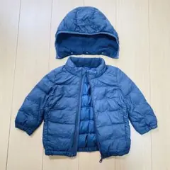《ユニクロ》フード付き2wayダウンジャケット 90cmネイビー