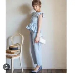 新品dariel ブロガーコラボ　ライトブルー セットアップ パンツ