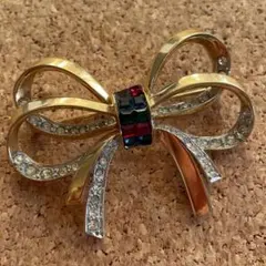NINA RICCI ニナリッチ リボン型 ブローチ　アンティーク　ヴィンテージ