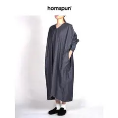 homspun ホームスパン リネンバイオ厚手チャイナワンピース シャツ