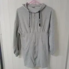 ANAP GIRL フード付きジップアップパーカー グレー