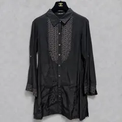 コムサデモード ブラウス S ブラック キュプラ混 上品 美シルエット 定番