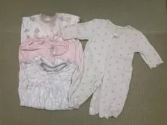 まとめ売り　50〜60 4枚セット　女の子　ロンパース　ツーウェイオール