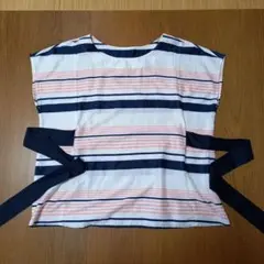 ロペピクニックストライプノースリーブトップス 美品　38　綿100%