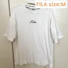 FILA 刺繍ロゴ ホワイト Tシャツ
