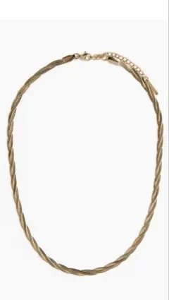 今期H&M/ステンレススチールダブルチェーンネックレス/GOLD/新品未使用のサムネイル