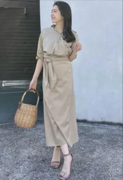 anuans ラップストレートシャツワンピース