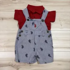 U.S. POLO ASSN. ポロシャツロンパース オーバーオール 3/6M