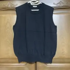 クルーネック ニットベスト ブラック