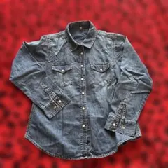 デニム 長袖シャツ 2ポケット　LL