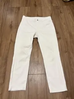 ホワイト スリムフィット カジュアルパンツ L