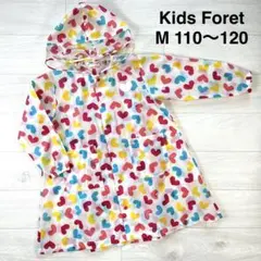 Kids Foret レインコート M 110〜120ハート柄 収納袋付きのサムネイル