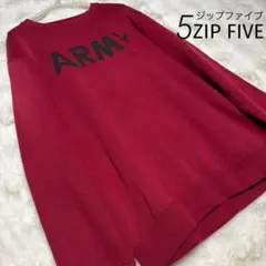 ZIP FIVEスウェット ワインレッド プルオーバー シンプル 大人カジュアルのサムネイル