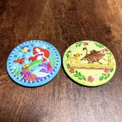 刺繍缶バッジ　ディズニー アリエル ライオンキング