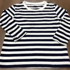 無印良品　ボーダー長袖Tシャツ 100cm ネイビー/ホワイト