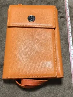 MONO COMME CA モノコムサ 牛革 ショルダー付き財布 オレンジ 新品のサムネイル