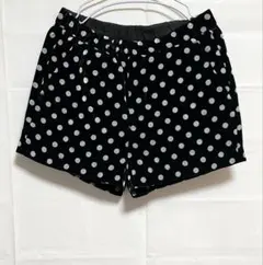 ドット柄 ベロア ショートパンツ ブラックのサムネイル