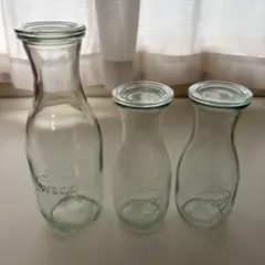 ⭐️ 新品 WECK ２個 モールドシェイプ 750ml２個 ガラス保存容器 ⭐️ 新品 WECK 2個 モールドシェイプ＆デコシェイプ2個 ガラス保存
