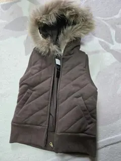 ファー付キルティングベスト新品