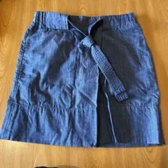 ダークブルー リボン付きミニスカートのサムネイル