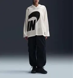 希少レア NIKE メッシュ長袖カットソー ホワイト オーバーサイズ 