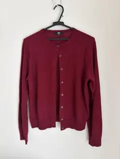 ユニクロ 赤 カーディガン L
