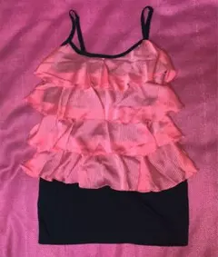 お値下げ‼︎【【新品】】ピンクフリル✖️黒ペプラムワンピース❤️