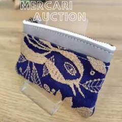 ミナペルホネン/carnival　カーニバル ネイビー/本革スマートキーコイン