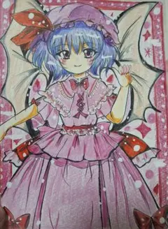 コ*ン様 東方Project　レミリア・スカーレット　手描きイラスト　ファンアー