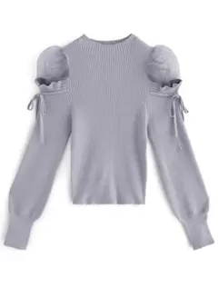 GRL チュールショルダーリボンニットトップス[k9256d]