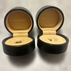 BVLGARI 黒い円形レザーギフトボックス