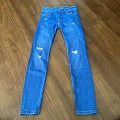 美品　ZARA ザラ　デニム　スキニー　ダメージ　ストレッチジーンズ　34