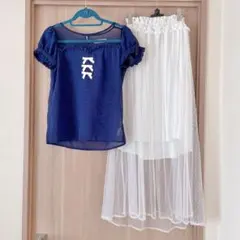 アンクルージュ Ank Rouge シースルー トップス スカート セットアップ