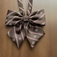 イーストボーイ ブラウン系ストライプ柄 リボンタイ