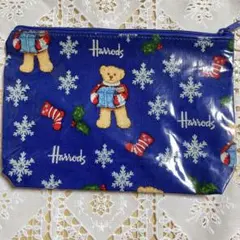 自宅保管品　Harrods クマと雪の結晶 ポーチ