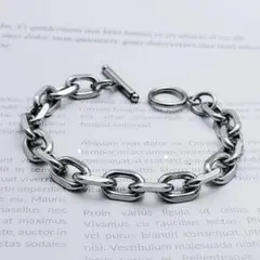 8m 17cm　マンテルブレスレット　4面カット　Tチェーン　ユニセックス