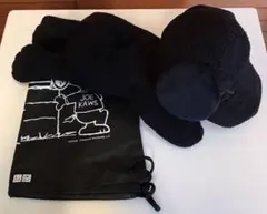 UNIQLO KAWS × PEANUTS ブラックぬいぐるみ 収納袋付きのサムネイル