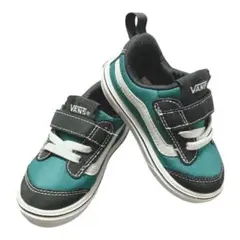 【美品】VANS ベビースニーカー 14cm グリーン ベルクロ 男女兼用