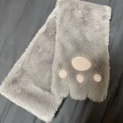 新品未使用 ティペット 肉球 猫 ねこ ネコ エコファー スヌード マフラー