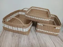 お片付けバスケット 3個セット ハンドメイド AFL097