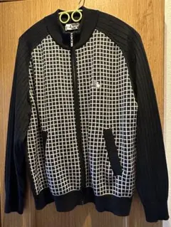 Black & White チェック柄ジャケット L カーディガン　セーター