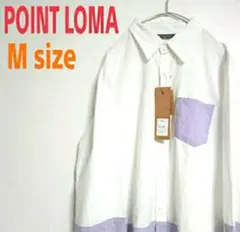 未使用 POINT LOMA 2色 切替バイカラー 長袖 綿 コットンシャツ