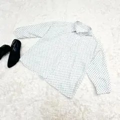 クロッシー　CLOSSHI✨スキッパーシャツ【Ｌ】シャツブラウス　ドット柄　水玉